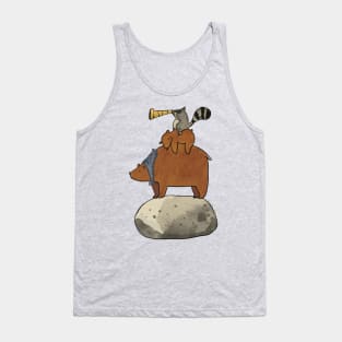 Bears and Racoon in a Quest Tank Top